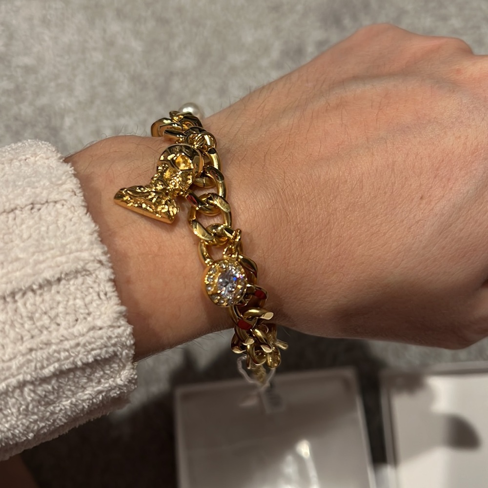 Vincent Van Gogh yellow gold plated charm bracelet - Picture 6 of 7